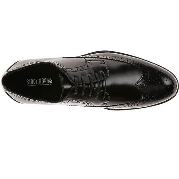Stacy Adams Garrison Black Wingtip Oxford Shoes Size 10 - Picture 5 of 9
